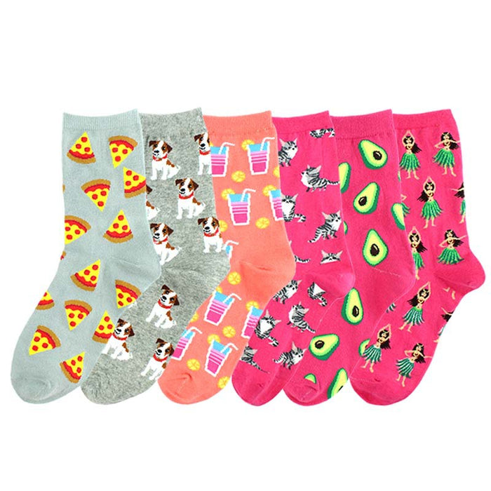 Wholesale Sock Cotton Medium Tube Cartoon Animals JDC-SK-XiF004