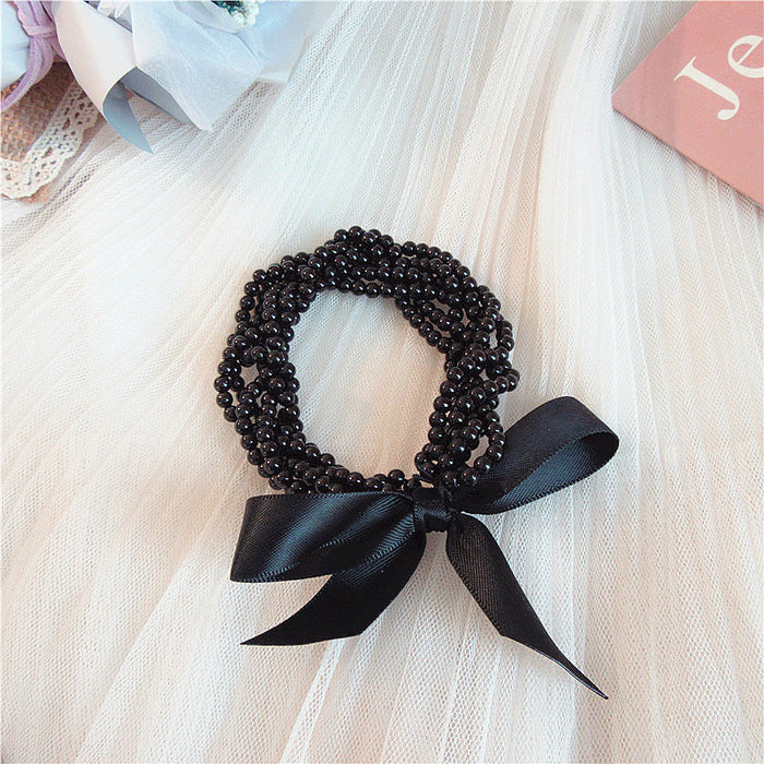 Wholesale Hair Scrunchies Pearl bow hair loop hair rope JDC-HS-WanD005