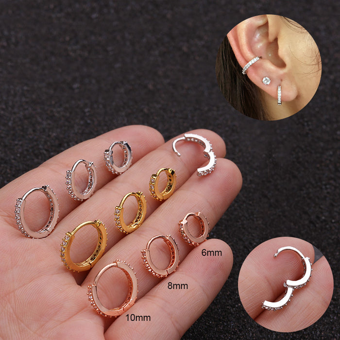 Jewelry WholesaleWholesale micro-inlaid round stud earring puncture MOQ≥2 JDC-ES-Henst004 Piercings 亨森 %variant_option1% %variant_option2% %variant_option3%  Factory Price JoyasDeChina Joyas De China