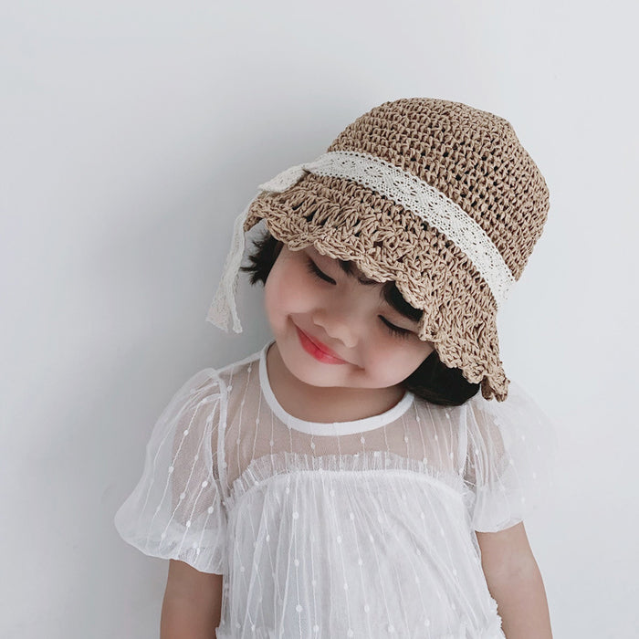 Jewelry WholesaleWholesale Kids Straw Hat Beach Hat JDC-FH-Weilan006 Fashionhat 微蓝 %variant_option1% %variant_option2% %variant_option3%  Factory Price JoyasDeChina Joyas De China