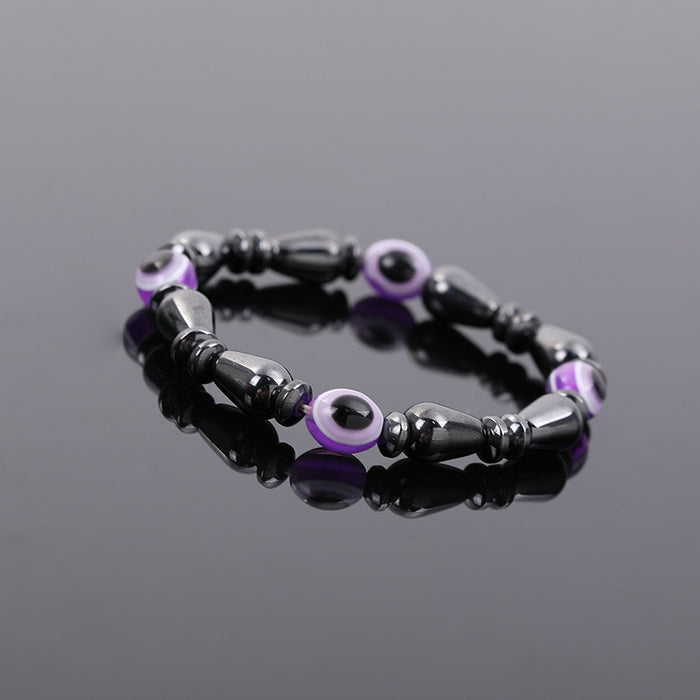 Wholesale purple eye beads black gallstone bracelet JDC-BT-JiuL008