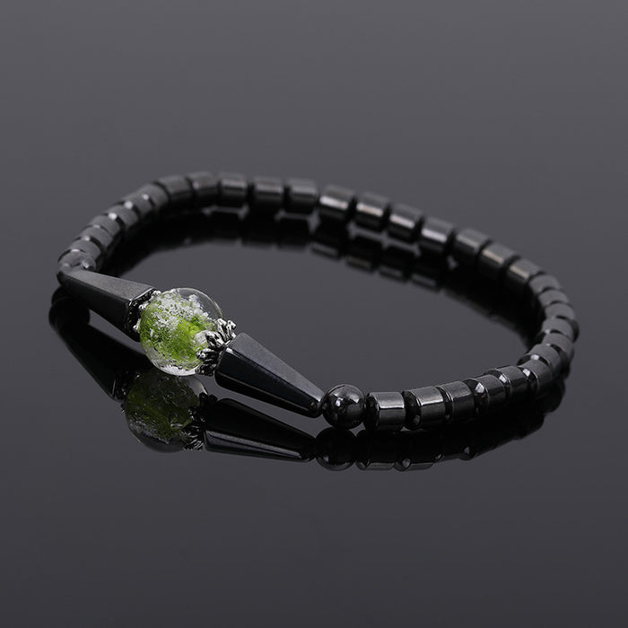 Wholesale Black Gallstone Luminous Bead Anklet JDC-AS-JIai002