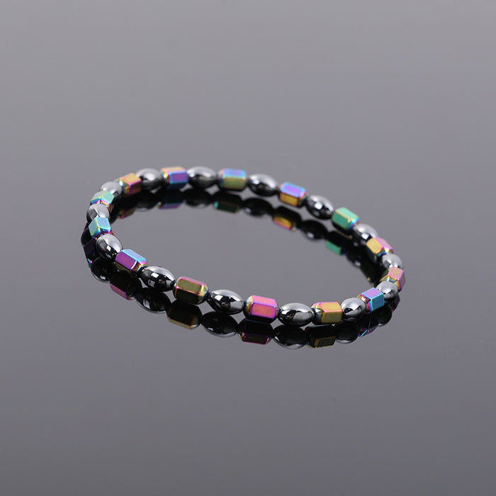 Wholesale AB Color Black Gallstone Elastic Hand Beaded Streamer Anklet JDC-AS-JIai004