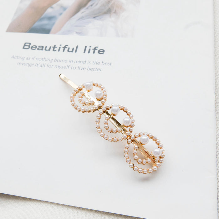 Wholesale Letter Smiley Pearl Hair Clip Side Clip JDC-HC-Zhuih004