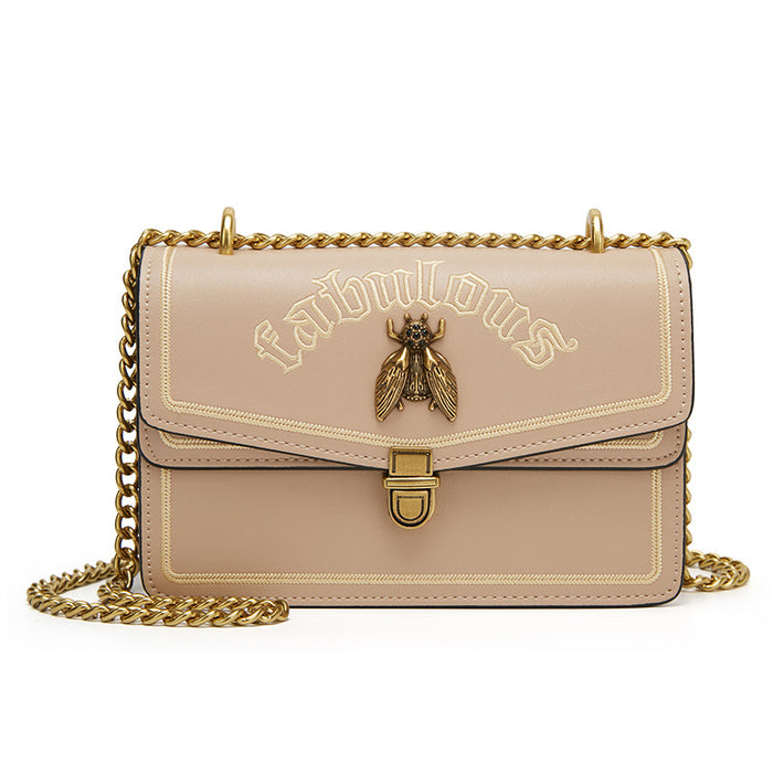 Wholesale Shoulder Bag PU Small Bee Shoulder Crossbody Embroidery Lock Small Square Bag JDC-SD-Anmo004