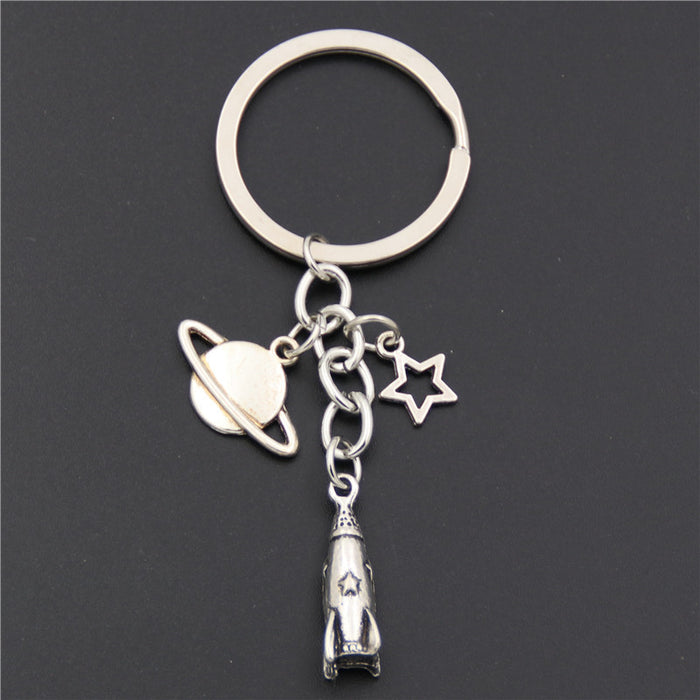 Wholesale Spaceship Rocket Alien Astronaut Zinc Alloy Keychain MOQ≥2 JDC-KC-GSCT001