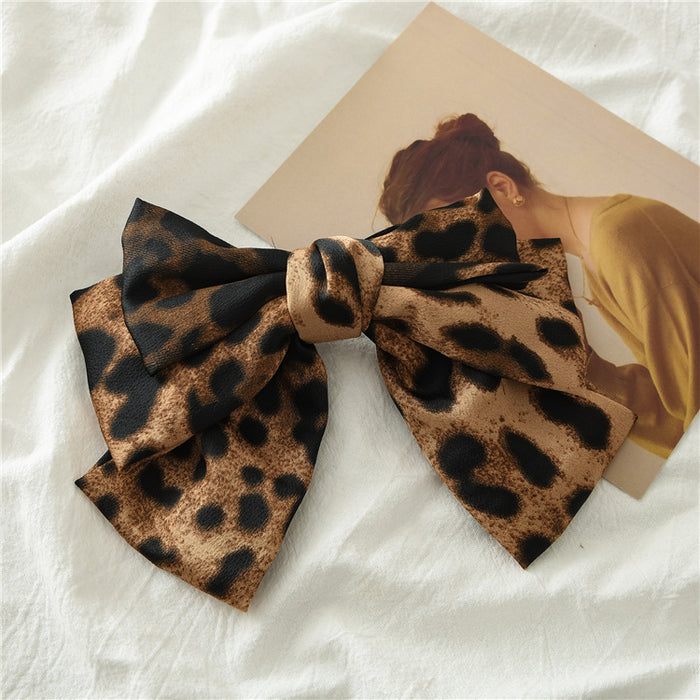 Jewelry WholesaleWholesale Leopard Print Bow Surface Fabric Spring Hair Clip JDC-HC-ST003 Hair Clips 三态 %variant_option1% %variant_option2% %variant_option3%  Factory Price JoyasDeChina Joyas De China