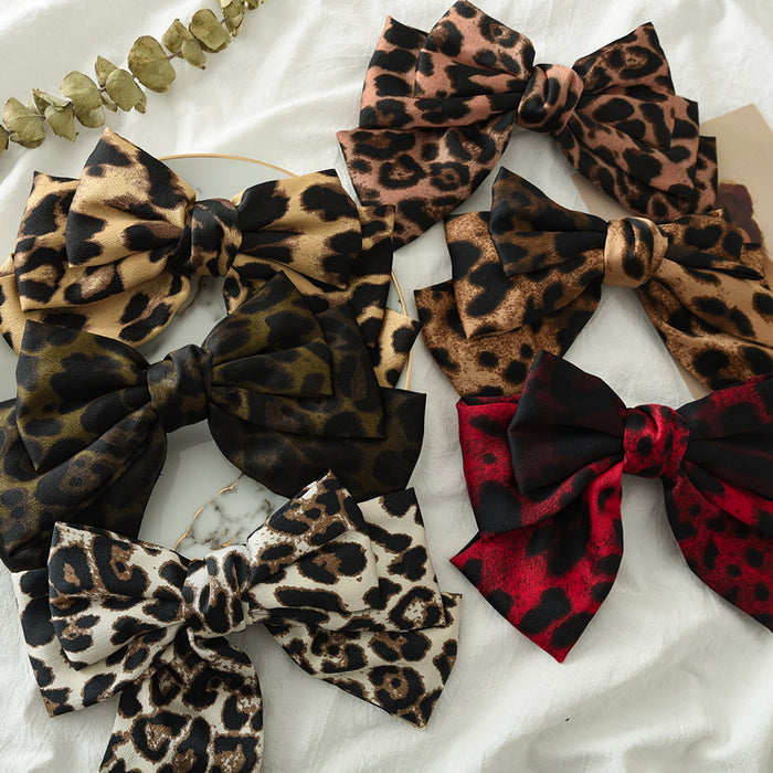 Jewelry WholesaleWholesale Leopard Print Bow Surface Fabric Spring Hair Clip JDC-HC-ST003 Hair Clips 三态 %variant_option1% %variant_option2% %variant_option3%  Factory Price JoyasDeChina Joyas De China