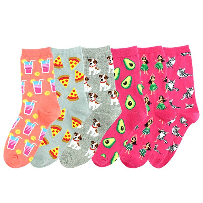 Wholesale Sock Cotton Medium Tube Cartoon Animals JDC-SK-XiF004