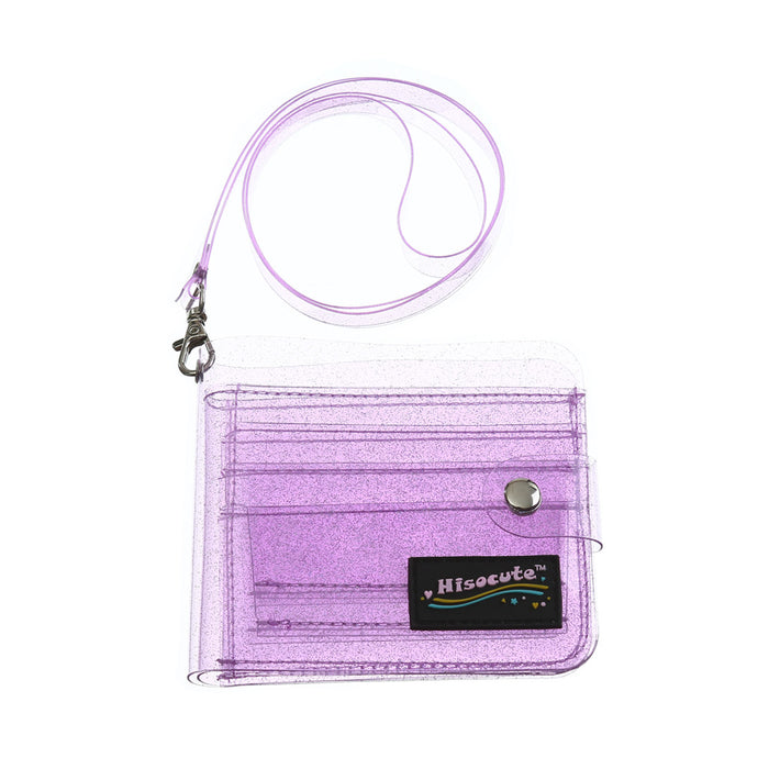 Wholesale Clear ID Bag PVC Gel Glitter Folding Halter Wallet JDC-WT-Sumanshu003