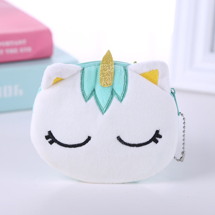 Wholesale Purse Polyester Plush Kids Cute Round Coin Purse MOQ≥3 JDC-WT-SaiM001