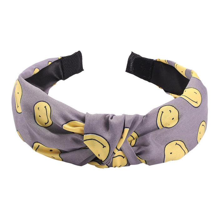 Wholesale Smiley Wide Brim Fabric Headband JDC-HD-Qiandi003