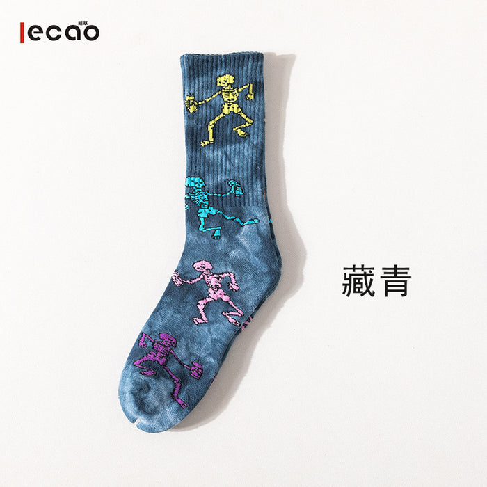 Wholesale Sock Cotton Mid Tube Tie Dye Sweat Absorbing Trend JDC-SK-JSD015