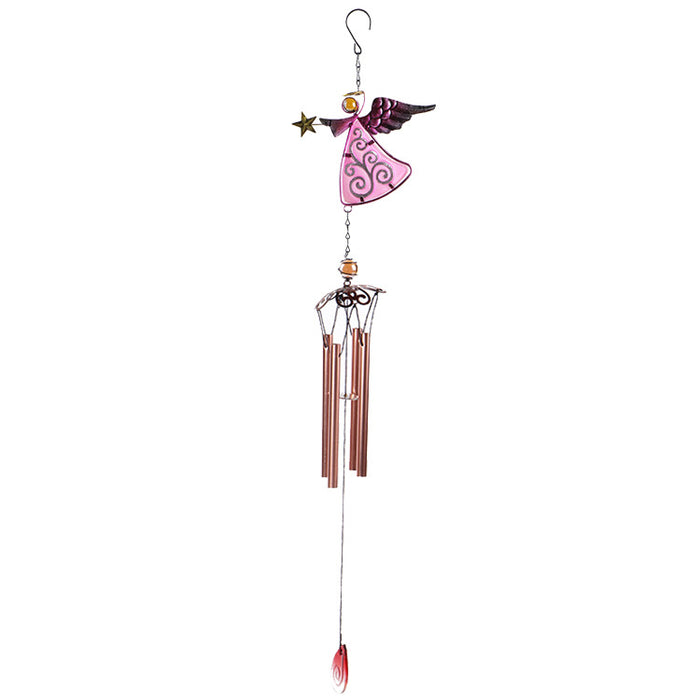 Wholesale Angel Painted Metal Iron Glass Wind Chimes JDC-WC-ZYang009