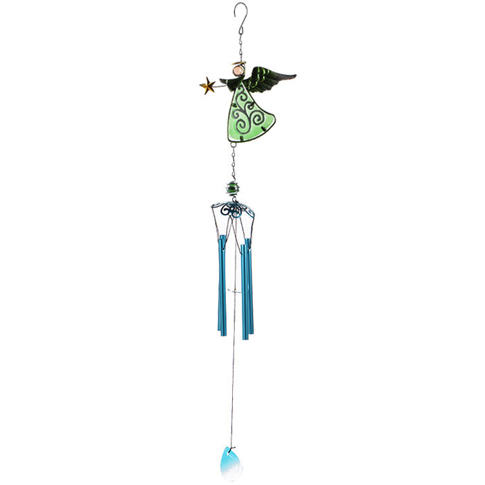 Wholesale Angel Painted Metal Iron Glass Wind Chimes JDC-WC-ZYang009