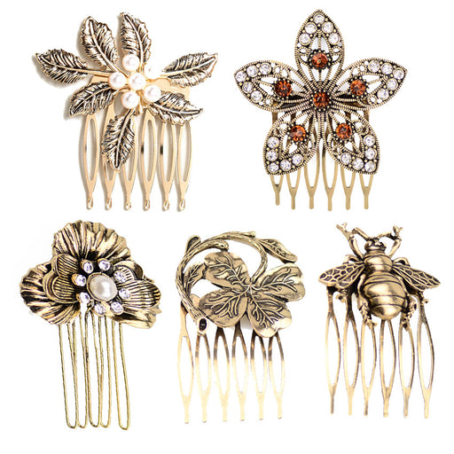 Jewelry WholesaleWholesale Vintage Diamond Hair Comb Insert Comb Antique Headwear JDC-HC-Huil002 Hair Clips 辉缕 %variant_option1% %variant_option2% %variant_option3%  Factory Price JoyasDeChina Joyas De China