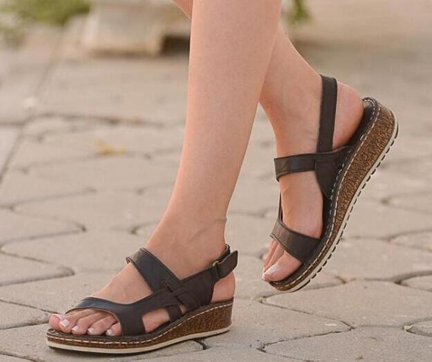 Wholesale summer new preppy low heel wedge casual sandals JDC-SD-QianH028