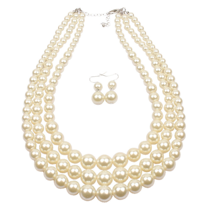 Jewelry WholesaleWholesale String Pearl Clavicle Multilayer Necklace JDC-NE-TC271 necklaces 腾层 %variant_option1% %variant_option2% %variant_option3%  Factory Price JoyasDeChina Joyas De China