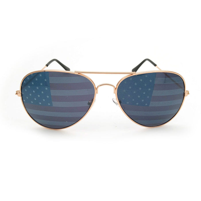 Wholesale 4th of July Metal Aviator American Flag Glasses Independence Day Sunglasses JDC-SG-ZhuoW003