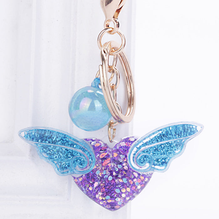 Jewelry WholesaleWholesale Sequin Wings Acrylic Keychain JDC-KC-WuoD004 Keychains 沃铎 %variant_option1% %variant_option2% %variant_option3%  Factory Price JoyasDeChina Joyas De China