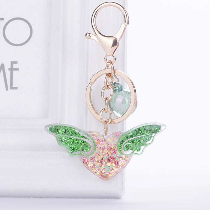 Jewelry WholesaleWholesale Sequin Wings Acrylic Keychain JDC-KC-WuoD004 Keychains 沃铎 %variant_option1% %variant_option2% %variant_option3%  Factory Price JoyasDeChina Joyas De China