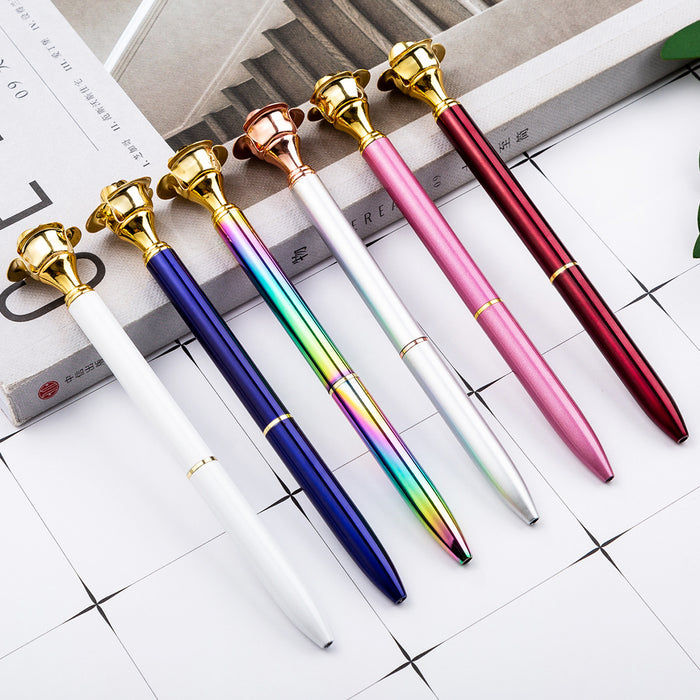 Wholesale Rose Metal Ballpoint Pen MOQ≥2 JDC-BP-Huah072