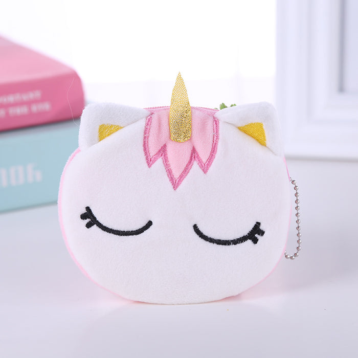 Wholesale Purse Polyester Plush Kids Cute Round Coin Purse MOQ≥3 JDC-WT-SaiM001