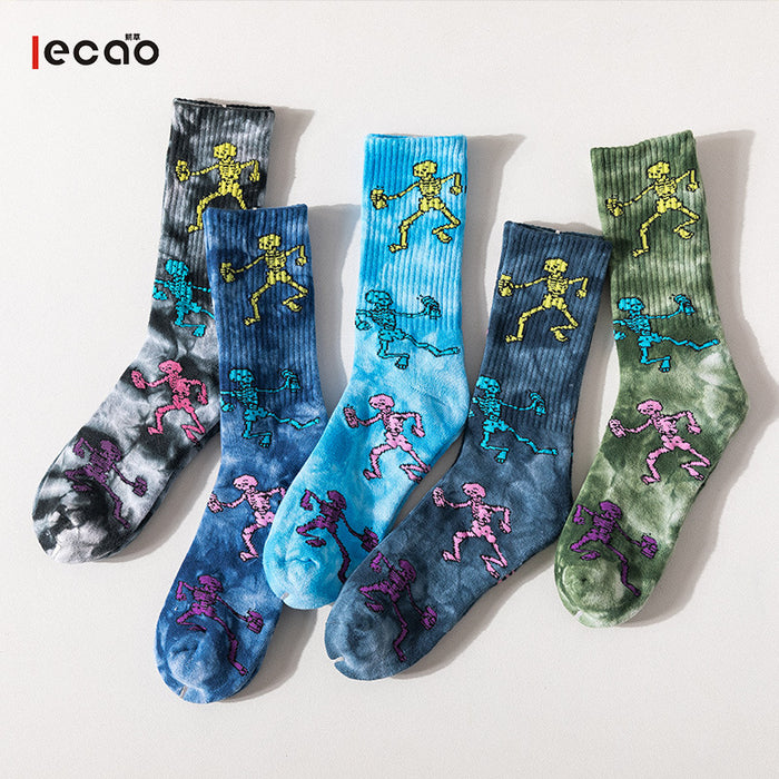 Wholesale Sock Cotton Mid Tube Tie Dye Sweat Absorbing Trend JDC-SK-JSD015