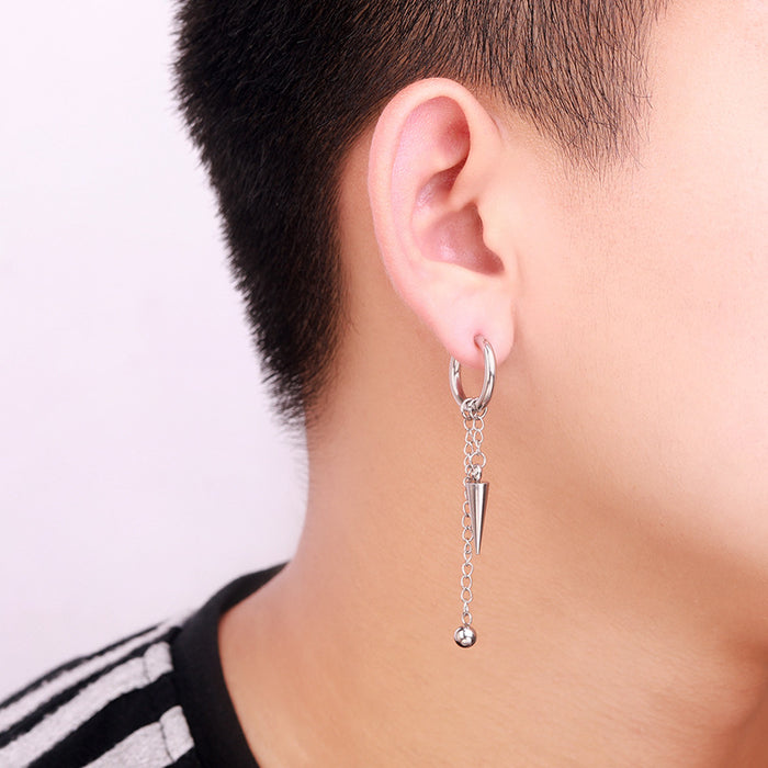 Jewelry WholesaleWholesale Stainless Steel Tassel Chain Single Earring JDC-ES-GSBSL028 Earrings 宝莎莉娜 %variant_option1% %variant_option2% %variant_option3%  Factory Price JoyasDeChina Joyas De China