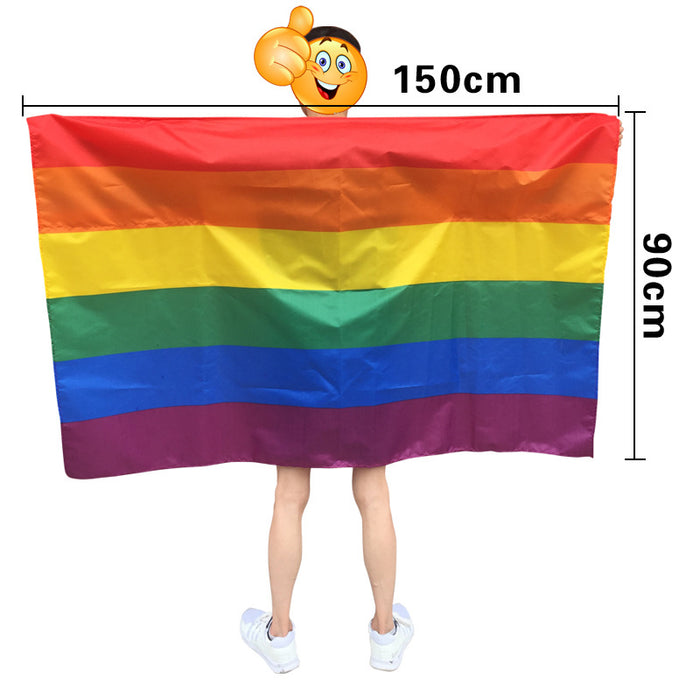 Jewelry WholesaleWholesale LGBT Pride Day Polyester Flag Cape JDC-FG-WuFu002 Flag 五福 %variant_option1% %variant_option2% %variant_option3%  Factory Price JoyasDeChina Joyas De China