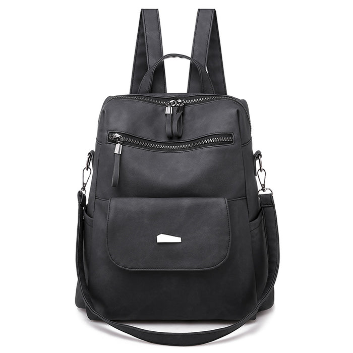 Wholesale Backpacks PU Solid Color Large Capacity JDC-BP-ZLD002