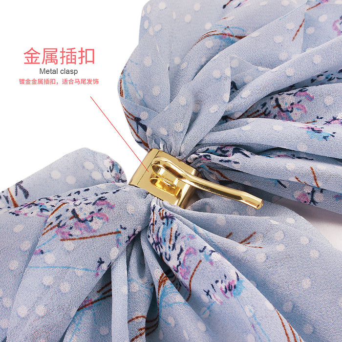 Jewelry WholesaleWholesale Floral Chiffon Big Bow Gold Buckle Hair Clip JDC-HC-Qiyue002 Hair Clips 奇阅 %variant_option1% %variant_option2% %variant_option3%  Factory Price JoyasDeChina Joyas De China