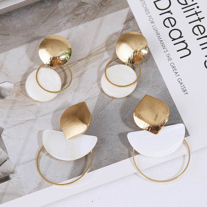 Jewelry WholesaleWholesale geometric shell bohemian round alloy earrings JDC-ES-Lai006 Earrings 恋艾 %variant_option1% %variant_option2% %variant_option3%  Factory Price JoyasDeChina Joyas De China