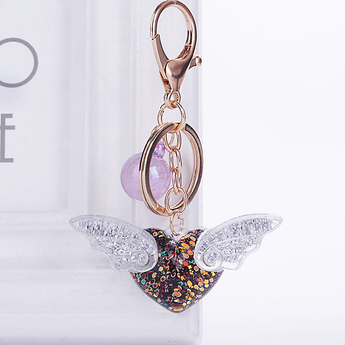 Jewelry WholesaleWholesale Sequin Wings Acrylic Keychain JDC-KC-WuoD004 Keychains 沃铎 %variant_option1% %variant_option2% %variant_option3%  Factory Price JoyasDeChina Joyas De China