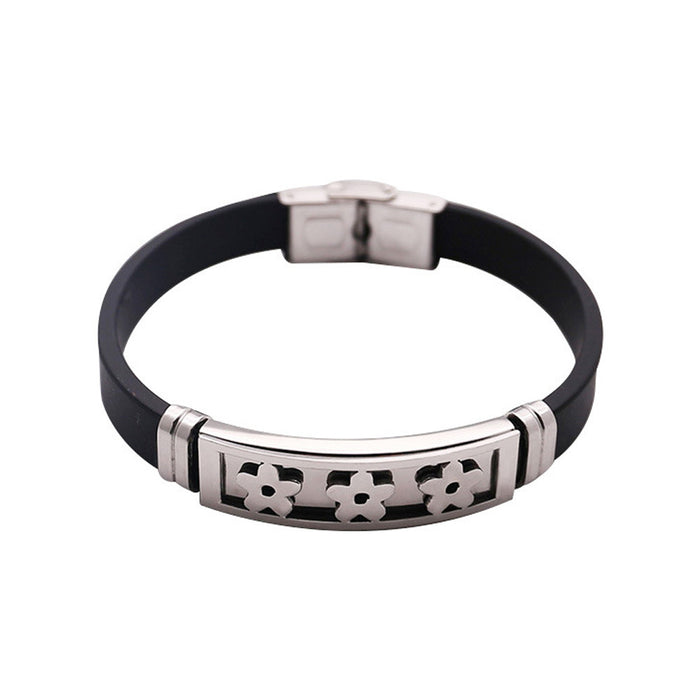 Jewelry WholesaleWholesale stainless steel silicone bracelet JDC-BT-HongX004 Bracelet 宏祥 %variant_option1% %variant_option2% %variant_option3%  Factory Price JoyasDeChina Joyas De China