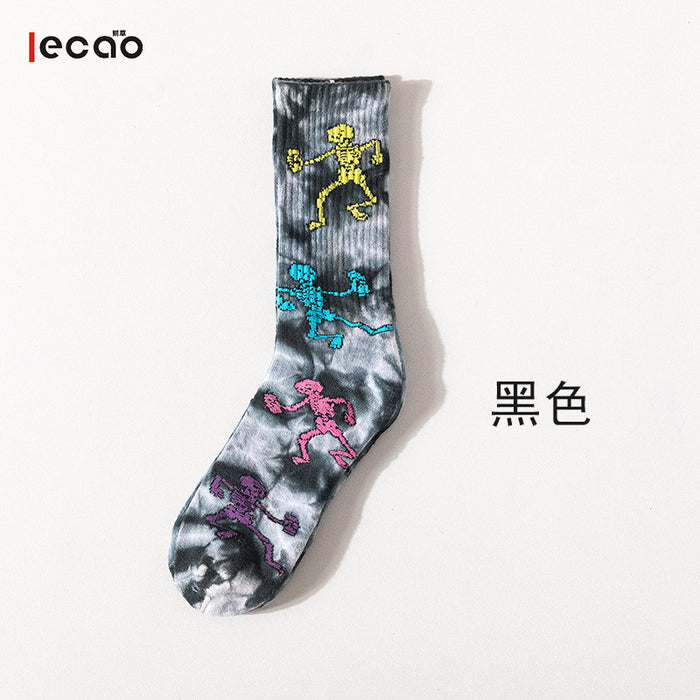 Wholesale Sock Cotton Mid Tube Tie Dye Sweat Absorbing Trend JDC-SK-JSD015