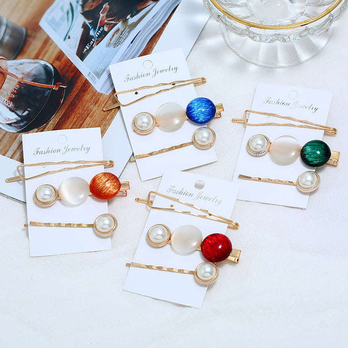 Jewelry WholesaleWholesale sweet pearl acetate bangs clip forest edge clip JDC-HC-Zhil004 Hair Clips 炽侣 %variant_option1% %variant_option2% %variant_option3%  Factory Price JoyasDeChina Joyas De China