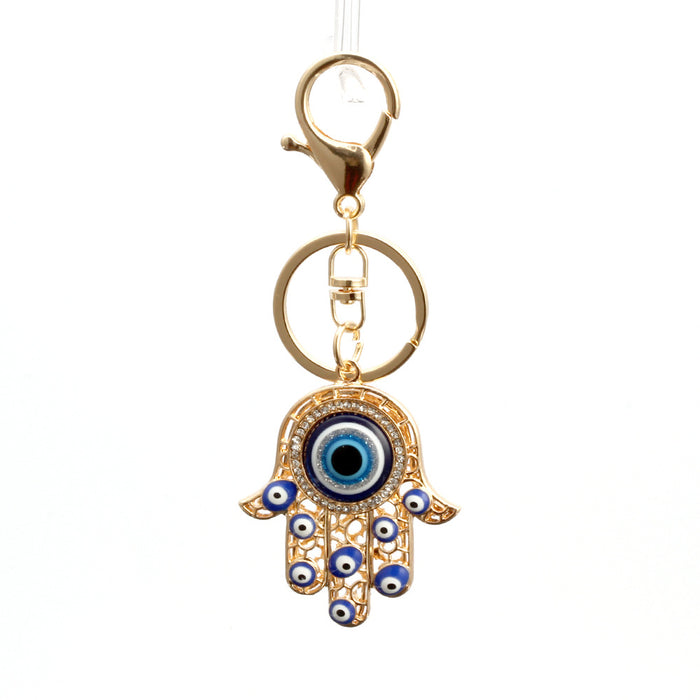 Wholesale Hand of Fatima Devil's Eye Metal Keychain MOQ≥2 JDC-KC-Baiding006