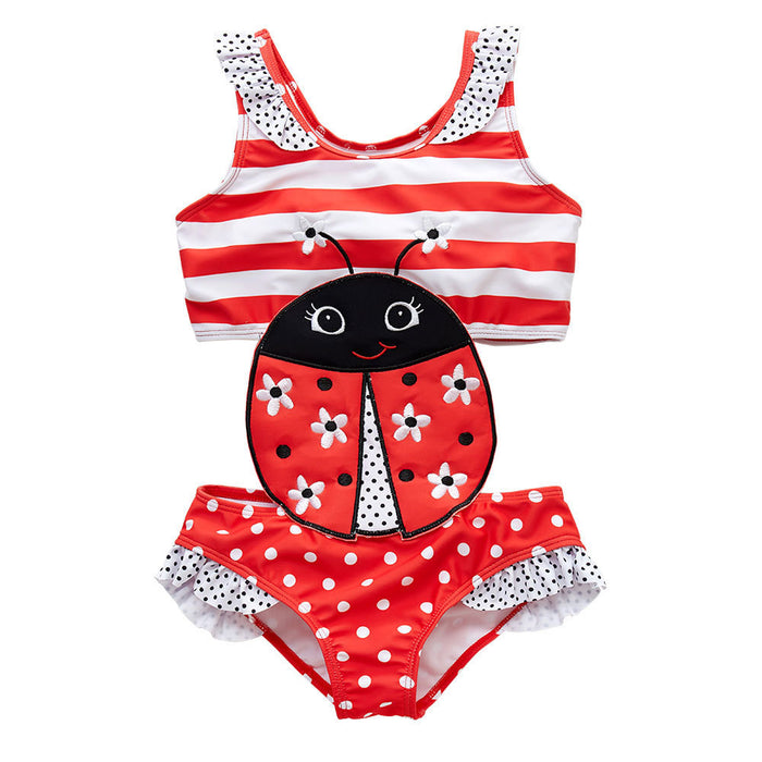 Wholesale female middle school big child baby cartoon cute one piece swimsuit  MOQ≥2 JDC-SW-aimei001