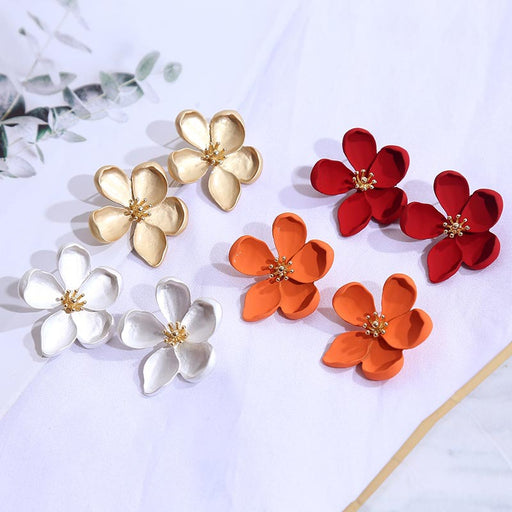 Jewelry WholesaleWholesale geometric three-dimensional flower alloy stud earrings JDC-ES-Lai002 Earrings 恋艾 %variant_option1% %variant_option2% %variant_option3%  Factory Price JoyasDeChina Joyas De China