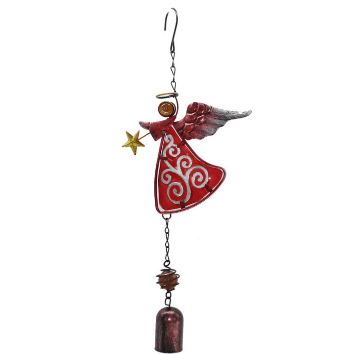 Wholesale Angel Painted Metal Iron Glass Wind Chimes JDC-WC-ZYang009