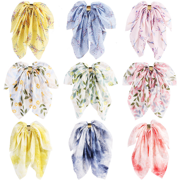 Jewelry WholesaleWholesale Floral Chiffon Big Bow Gold Buckle Hair Clip JDC-HC-Qiyue002 Hair Clips 奇阅 %variant_option1% %variant_option2% %variant_option3%  Factory Price JoyasDeChina Joyas De China