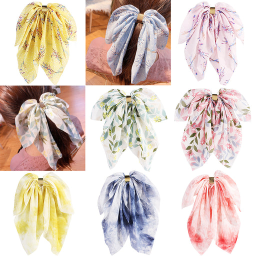 Jewelry WholesaleWholesale Floral Chiffon Big Bow Gold Buckle Hair Clip JDC-HC-Qiyue002 Hair Clips 奇阅 %variant_option1% %variant_option2% %variant_option3%  Factory Price JoyasDeChina Joyas De China