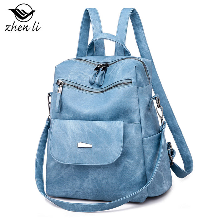 Wholesale Backpacks PU Solid Color Large Capacity JDC-BP-ZLD002