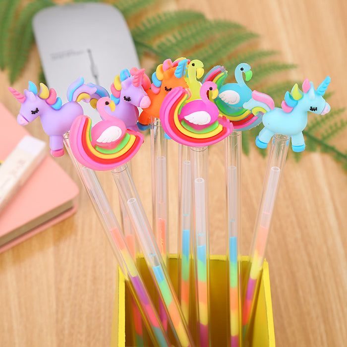 Wholesale Ballpoint Pen Plastic Cartoon Swan Pony Color Highlighter JDC-BP-Liuj028