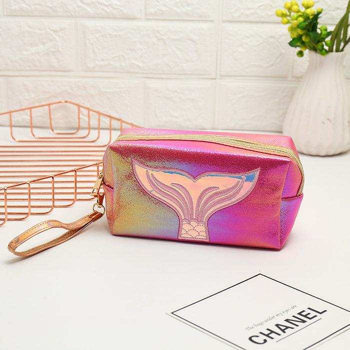 Wholesale Cosmetic Bag PU Laser Fishtail Large Capacity Travel Multi-function JDC-CB-XinYi004