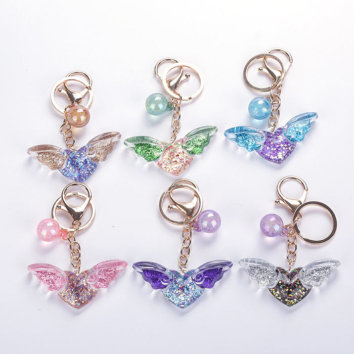 Jewelry WholesaleWholesale Sequin Wings Acrylic Keychain JDC-KC-WuoD004 Keychains 沃铎 %variant_option1% %variant_option2% %variant_option3%  Factory Price JoyasDeChina Joyas De China