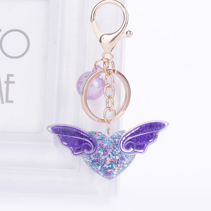 Jewelry WholesaleWholesale Sequin Wings Acrylic Keychain JDC-KC-WuoD004 Keychains 沃铎 %variant_option1% %variant_option2% %variant_option3%  Factory Price JoyasDeChina Joyas De China