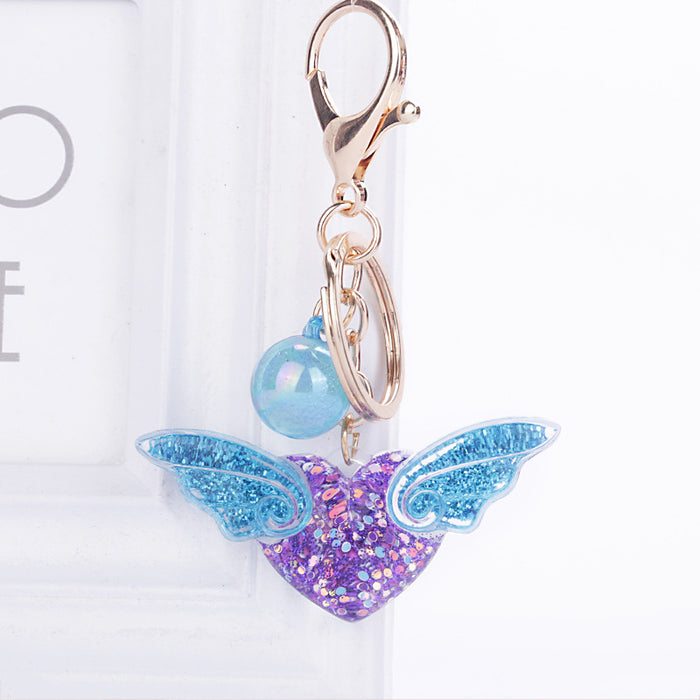 Jewelry WholesaleWholesale Sequin Wings Acrylic Keychain JDC-KC-WuoD004 Keychains 沃铎 %variant_option1% %variant_option2% %variant_option3%  Factory Price JoyasDeChina Joyas De China