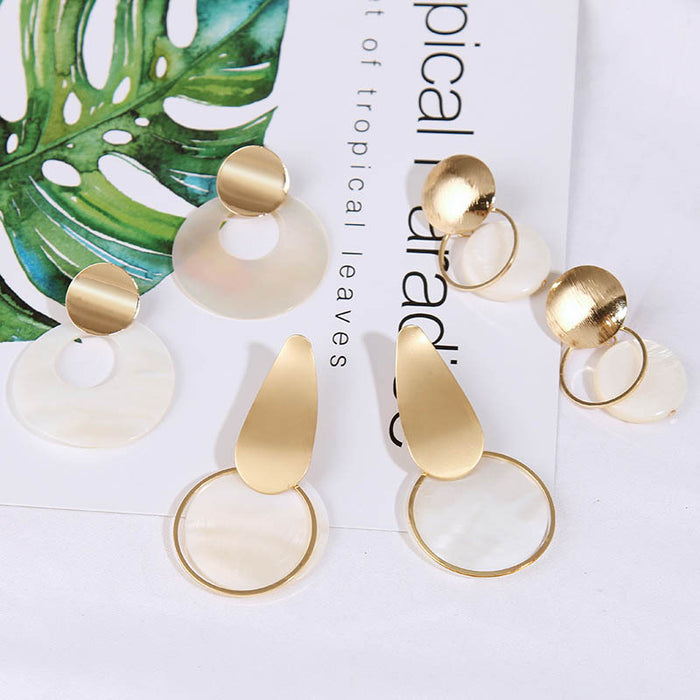 Jewelry WholesaleWholesale geometric shell bohemian round alloy earrings JDC-ES-Lai006 Earrings 恋艾 %variant_option1% %variant_option2% %variant_option3%  Factory Price JoyasDeChina Joyas De China